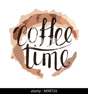 Handschriftliche kaffee zeit Stock Vektor