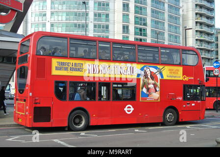 London Bus, den neuen Routemaster, Vauxhall Cross, London, England, Großbritannien Stockfoto