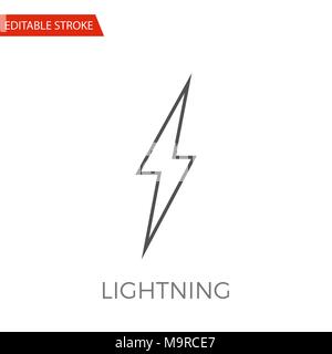 Blitz Vektor Icon. Dünne Linie Vektor Illustration. Hub Gewicht einstellen - Erweitern zu jeder Größe - Einfache Farbe ändern - Editierbare Anschlag Stock Vektor