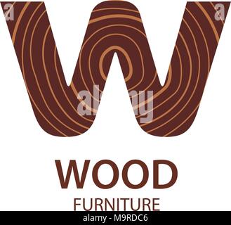 Logo Brief. Konzept der Sägeschnitt Baumstamm, auf weissem Ba isoliert Stock Vektor