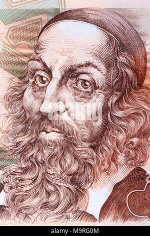 John Amos Comenius Portrait von Tschechischen Geld Stockfoto