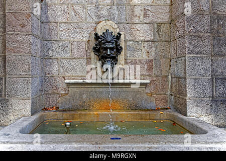 Europa, Schweiz, Genève, Genf, Geneva, Rue de la Corraterie, Brunnen, Brunnen, Detail, Gebäude, Kunst, Sehenswürdigkeit, Tourismus, Wasser Stockfoto