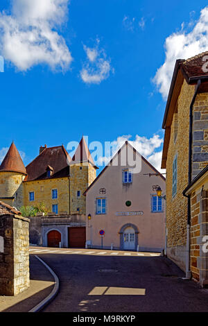 Europa, Frankreich, Jura (Frankreich - Comté), Arbois rue des Fossés, Château Pécauld, Wein Museum, das Musée de la Vigne et du Vin, Gebäude, Sehenswürdigkeit, Stockfoto