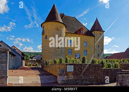 Europa, Frankreich, Jura (Frankreich - Comté), Arbois rue des Fossés, Château Pécauld, Wein Museum, das Musée de la Vigne et du Vin, Gebäude, Sehenswürdigkeit, Stockfoto