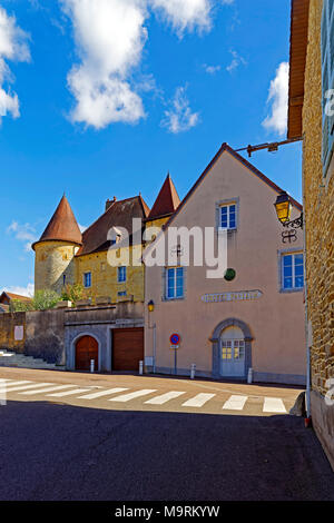 Europa, Frankreich, Jura (Frankreich - Comté), Arbois rue des Fossés, Château Pécauld, Wein Museum, das Musée de la Vigne et du Vin, Gebäude, Sehenswürdigkeit, Stockfoto