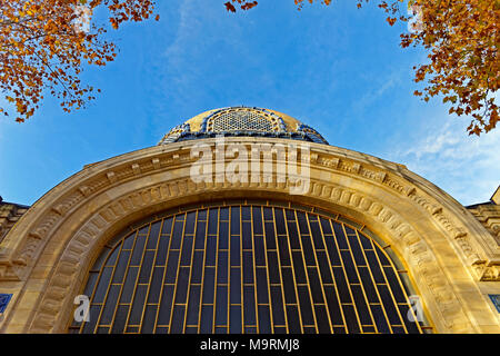 Europa, Frankreich, Auvergne, Vichy, avenue du Général Dwight Eisenhower, Zentrum Thermische der Dômes, Thermalbad, Architektur, Detail, Bäume, Pflanzen, Stockfoto