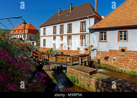 Europa, Frankreich, Rhein, Bas (Elsass), das Weiße Schloss, Wissembourg, Rue Tribunal, Fluss, nichts aber, Pflanzen, Sehenswürdigkeit, Tourismus, Traditionall Stockfoto