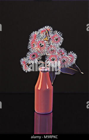Eukalyptus Blumen in einer Vase Abbildung Stockfoto