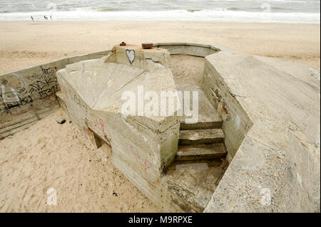 59 Stutzpunktgruppe Sondervig Sondervig (Festung) in Sondervig, Dänemark Region Dänemark. August 21 2010, war einer der defensiven fortificati Stockfoto