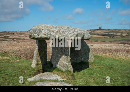 Lanyon Quoit, Cornwall. Megalithisches Grab, oder Dolmen. Stockfoto