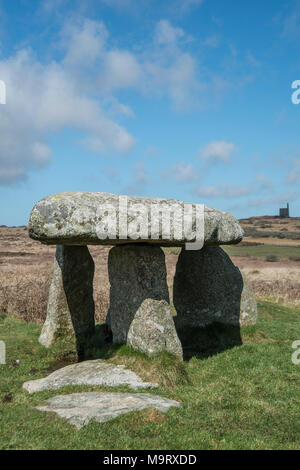 Lanyon Quoit, Cornwall. Megalithisches Grab, oder Dolmen. Stockfoto