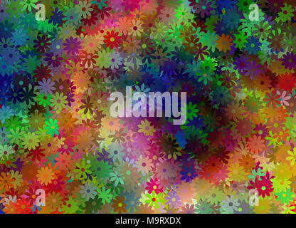 Farbenfrohe Abstrakte floralen Muster. 3D-Rendering. Stockfoto
