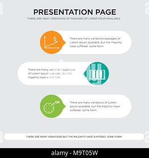 Überstunden, Silo, Kosteneffizienz presentation Design vorlage in Orange, Grün, Gelb Farben mit horizontalen und runden Formen Stock Vektor