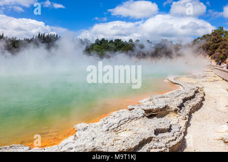 Neuseeland Wai-o-Tapu Thermal Wonderland der Champagne Pool, waiotapu rotorua Neuseeland Neuseeland Rotorua Waiotapu Stockfoto