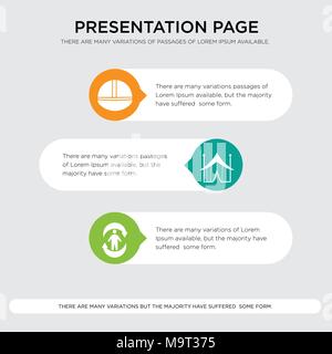 Gute Gesundheit, Marquee, hardhat Presentation Design vorlage in Orange, Grün, Gelb Farben mit horizontalen und runden Formen Stock Vektor