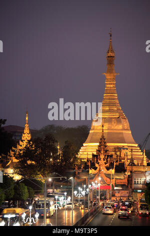 Myanmar, Yangon Sule Pagode, buddhistische Tempel, Stockfoto