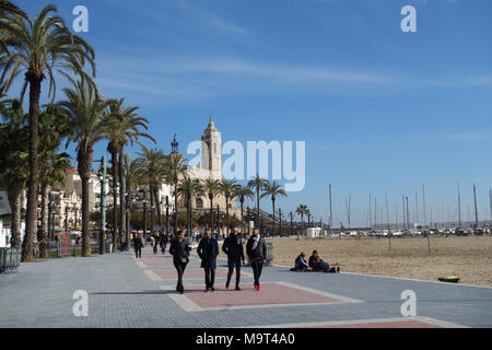 Sitges Badeort in der Nähe von Barcelona Katalonien Stockfoto