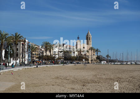 Sitges Badeort in der Nähe von Barcelona Katalonien Stockfoto