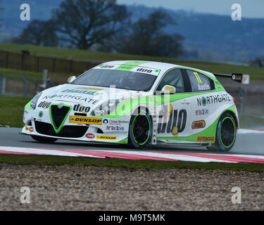 Rob Austin, Alfa Romeo Giulietta, BTCC Media Day 2018, Autosport, British Touring Car Championship, BTCC, BTCC Medien Tag, Autos, Donington Park, Englan Stockfoto