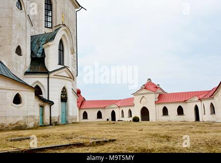 Kirche des hl. Johannes von Nepomuk von Zelena Hora (UNESCO-Denkmal). Es wurde im barocken gotischen Stil erbaut und wurde von dem Architekten Jan Blasius Santini entwickelt. Stockfoto