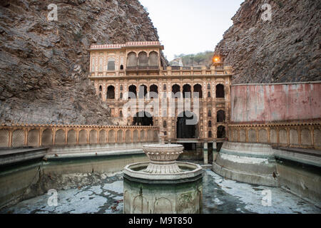 Galta Affe Palace / Tempel - Jaipur, Rajasthan, Indien Stockfoto