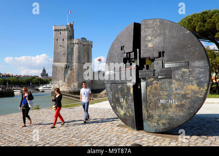 Skulptur von François Cante-Pacos für Michel Crépeau, La Rochelle, Charente-Maritime, Frankreich Stockfoto