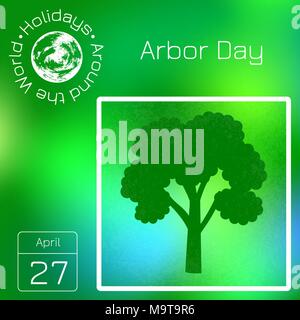 Kalender. Urlaub rund um die Welt. Ereignis des Tages. Grüne blur Hintergrund - Name, Datum, Abbildung. Für Zeitschriften, pädagogische Unterhaltung pub Stock Vektor