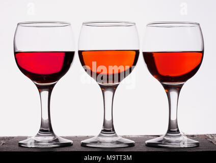 Drei Gläser Wein Stockfoto