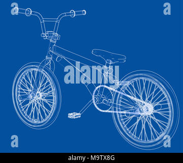 Fahrrad bmx. 3D-Rendering Stockfoto