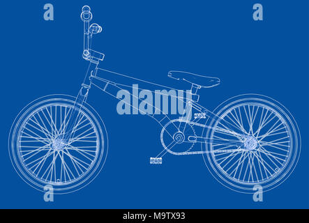 Fahrrad bmx. 3D-Rendering Stockfoto