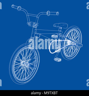 Fahrrad bmx. 3D-Rendering Stockfoto