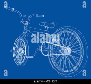 Fahrrad bmx. 3D-Rendering Stockfoto