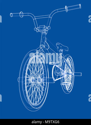 Fahrrad bmx. 3D-Rendering Stockfoto