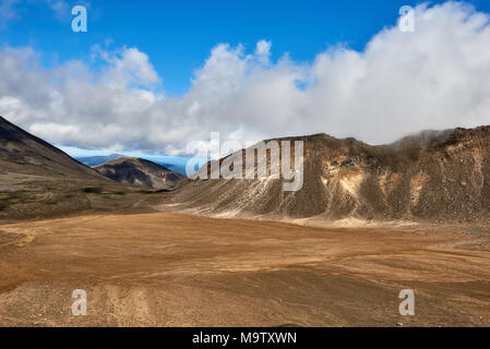 Blick entlang der Spur des Tongariro Alpine Crossing, Neuseeland Stockfoto