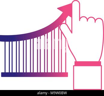 Hand menschlichen mit Bars Statistiken Stock Vektor