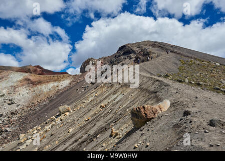 Blick entlang der Spur des Tongariro Alpine Crossing, Neuseeland Stockfoto