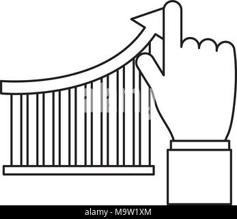 Hand menschlichen mit Bars Statistiken Stock Vektor