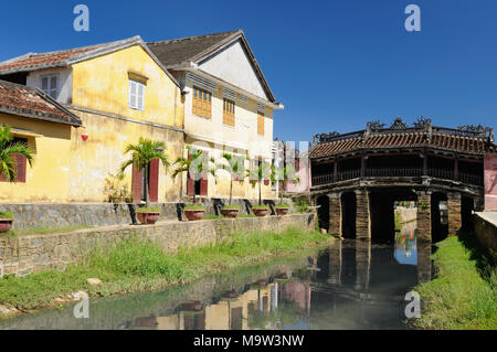 Hoi an Stadt - highlight einer jeden Reise nach Vietnam. Japanische bedeckt Brücke - der UNESCO.  Vietnam Stockfoto