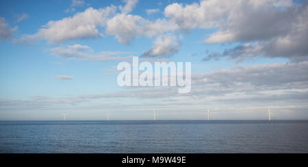 Nordsee Windparks Küste in der Nähe von Blyth, Northumberland, England. Stockfoto