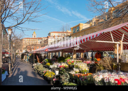 Schönen Blumenmarkt, Cours Saleya, Frankreich Stockfoto