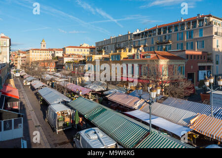 Schönen Blumenmarkt, Cours Saleya, Frankreich Stockfoto