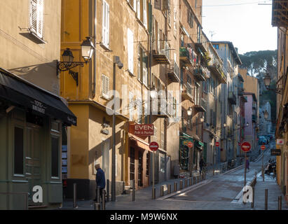 Rue Rossetti, Nizza, Frankreich Stockfoto