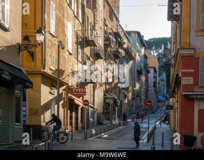 Rue Rossetti, Nizza, Frankreich Stockfoto