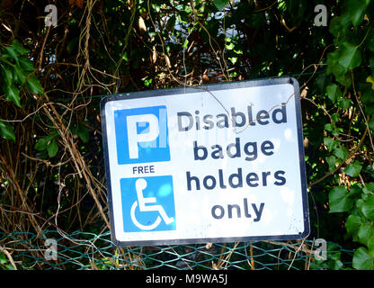 Parkplatz in Somerset Bath, England Großbritannien behinderte Behindertenausweis nur Stockfoto