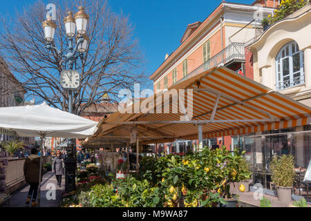 Blumenmarkt, Cours Saleya, Nizza Stockfoto