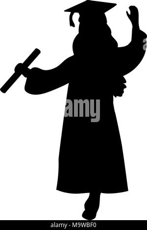 Download Silhouette Mädchen Abitur fertig zu studieren. Vector ...