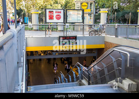 Las Heras, Subte Buenos Aires U-Bahn Eingang, Buenos Aires, Argentinien Stockfoto