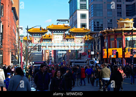 Chinatown in Washington DC während des chinesischen neuen Jahres 2018 Stockfoto