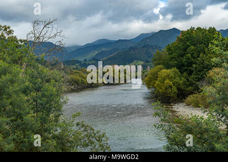 Motueka River, Tasman, Südinsel, Neuseeland Stockfoto