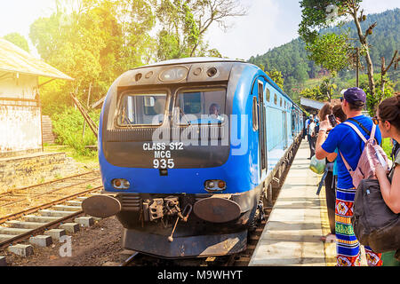 Kandy, Sri Lanka, Februar 2018, tain Station in Kandy Nuwara Eliya im Hochland von Sri Lanka Stockfoto